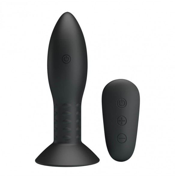 MR PLAY - Remote-Controlled Rotation Beads Anal Plug (Chargeable - Black)